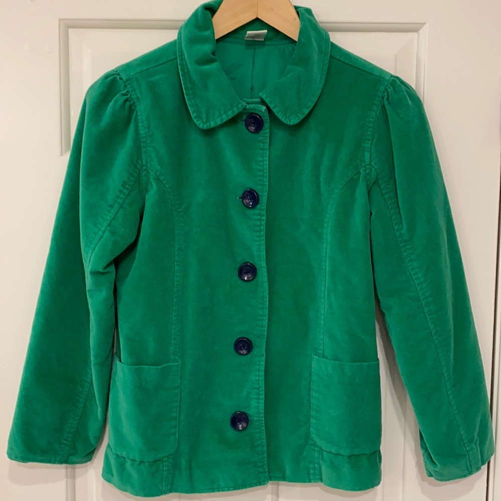 Kelly Green classic style coat, size 10-12